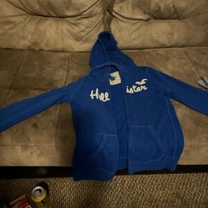 Excellent Blue Hollister Zip hoodie